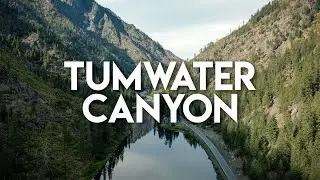Tumwater Canyon Drone Stock Footage in Leavenworth
