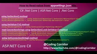 How to read value from appsettings.json file in .net core C# | Read value from appsettings.json