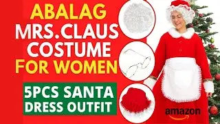 ABALAGU Mrs. Claus Costume for Women | 5PCS Santa Dress Outfit | Plus Size Christmas Costume Review