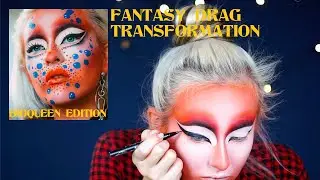 Fantasy Drag queen/AFAB queen makeup tutorial (No brow cover)