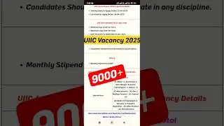 United India Insurance Company (UIIC)Apprentices Vacancy 2025 #uiic #banker