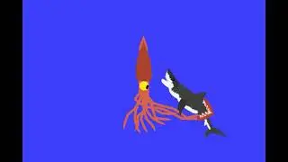 Great white shark vs giant squid