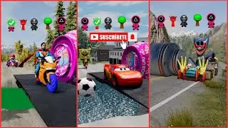 Funny Cars & Weird Cars VS Bollard Barbie Crash #17 😂|| BeamNG.drive