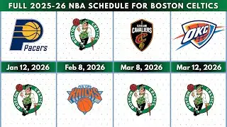 Full 2025 26 NBA Schedule For Boston Celtics