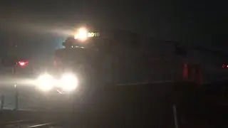 12/29/24 KCS 2016 Gray Ghost GP38-2 Leading MNS Job Trough Thick Fog at Night