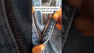 How to fix a broken jeans zipper: #mendingmatters #slowstichclub #brokenzipper #fashion #viralshorts