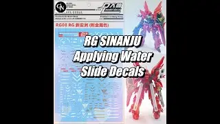 RG Sinanju: Applying water slide decals on Gunpla