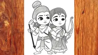 Cute Lord Ram & Sita Drawing | Easy Pencil Sketch for Beginners | Ram Sita k chitra | diwali drawing
