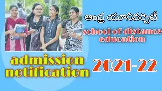 Andhra University Degree ,Pg,Distance education  General Admission Notification 2021-2022 |AU|