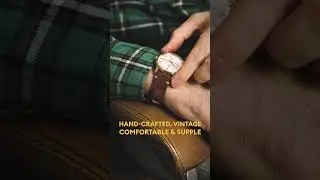 Orient Bambino 38mm Gold Watch X JPM Italian Vintage Suede Leather Watch Strap in BROWN