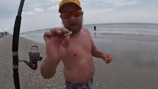 Catching pompano and sandfleas at Satellite Beach