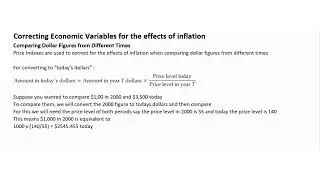 Correcting economic variables for inflation | Comparing dollar figures at different times