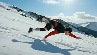 Parkour at Xiling Snow Mountain, dog-crawl style.