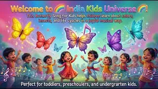 Butterfly Song for Kids | Colorful Butterfly Learning Song | 🌈 India Kids Universe