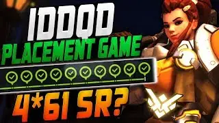 IDDQD FINAL PLACEMENT GAME AS BRIGITTE! MAX SR? [ OVERWATCH SEASON 10 TOP 500 ]
