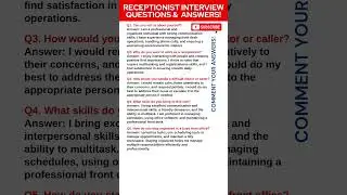 Receptionist Interview Questions and Answers | Receptionist Job Interview Questions and Answers