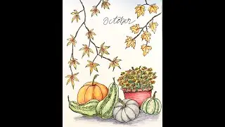 October Journal Cover | Fall Theme | Autumn Vibes #shorts #bulletjournal #bujo #inkart
