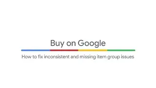 How to fix inconsistent and missing item group issues
