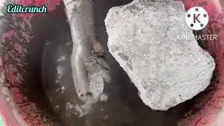 ASMR sandment with concrete chinks dry watercrumble