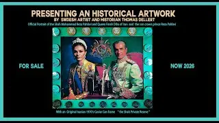 THE SHAH FAMILY ARTWORK with the Original 70's Iranian Caviar Can Frame