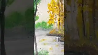 #reflection drawing#freehand #beautiful #stressrelief #viral #stroke #water #autumn #scenerydrawing