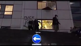 More damage Being caused to the Bridewell Police Station in Bristol