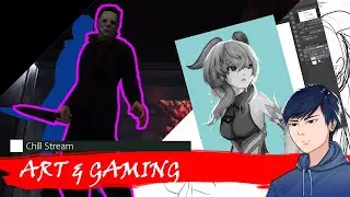 An Attempt To Finish this art while gaming【 James Is Chilling】