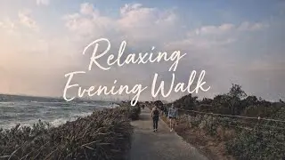 Relaxing Evening Walk 🌊 Calm Beach Sounds & Sunset Vibes