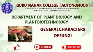 GENERAL CHARACTERS OF FUNGI
