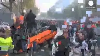 Violent Clashes During Brussels-Belgium Protests - RAW VIDEO 2014