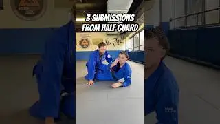 3 Submissions From Half Guard 💂 #BJJ #HalfGuard