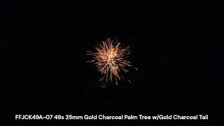 Frontier Fireworks 49s 25mm Gold Charcoal Palm Tree w/Gold Charcoal Tail Cake