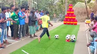 Unbelievable football vs drum challenge game..🔥🏃‍♂️