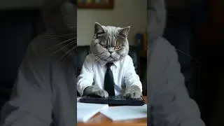 🐱💼 Office Cat on Duty! Typing Like a Pro! #HardworkingKitty