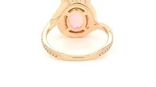 Pink morganite and rose gold diamond accented ring