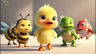 Learn Colors with Baby Duck! 🐤🎨 Yellow Bee, Green Turtle, Red Fish  Fun Kids Song