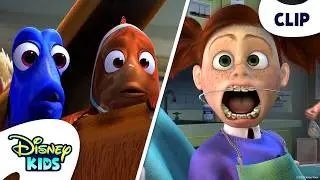 Nemo Escapes Darla At The Dentist 🐟🫧🦷 | Pixar's Finding Nemo | @disneykids