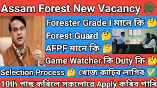 Assam Forest Department বন বিভাগ 🔥 || Game Watcher ৰ Duty কি 🤔 বন বিভাগত বৃহৎ নিযুক্তি 