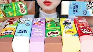 ASMR PUDING SUSU KOTAK MILO, ULTRAMILK FULL CREAM, DANCOW, INDOMILK, MILK LIFE, SARI CHOCO MILK 🧃