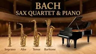 Bach Jesu Joy of Man's Desiring Saxophone Quartet Sheet Music with piano
