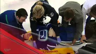 FULL Video: Daniel Sedin Stretchered Off Ice After Paul Byron Hit 04/13/14 [HD]
