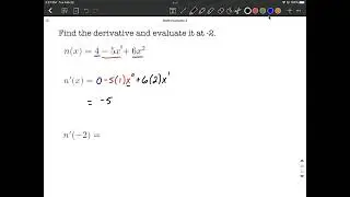 Use Power Rule to differentiate a quadratic (polynomial) function and evaluate derivative at x-value
