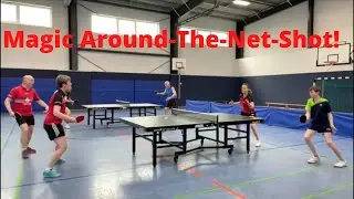 What a beautiful point!!! Crazy Around-The-Net Table Tennis Shot in Double! 🏓