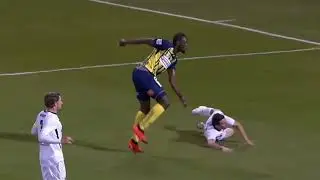 Usain Bolt's first goal in professional football, all angle, celebration