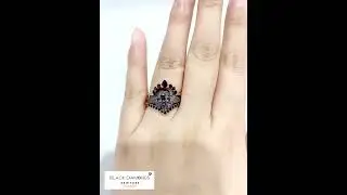 My Queen- 3pc Rose Gold Black Diamond Gothic Ring From Black Diamonds- New York