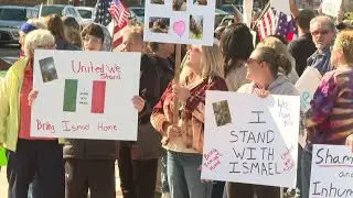 Crowd gathers to support restaurant owner detained by ICE