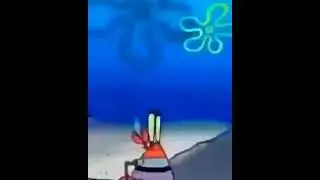 Mr Krabs runs to the chum bucket and explodes