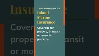 Insurance Licensing EXAM VOCABULARY: Inland Marine Insurance #insuranceexam #insuranceagent