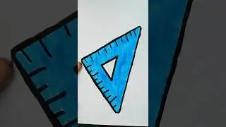 Triangular 📐Scale Easy Drawing For Kids #triangle #trending #painting #shorts