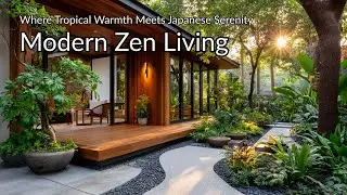 Modern Tropical House with Japanese Zen Garden | Calm Luxury Home Facade Design Inspiration